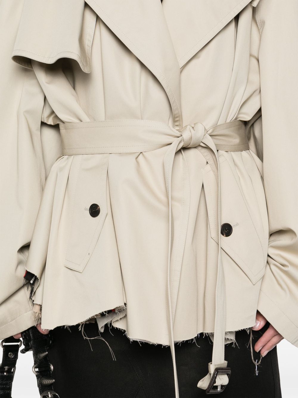 Balenciaga Women Cotton Cropped Trench Coat