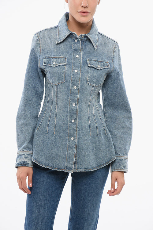 Chloe Stone Washed Slim Fit Denim Shirt