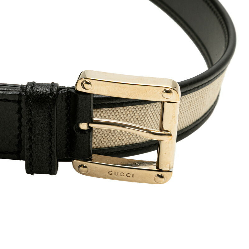 Gucci 141742 Canvas Leather Belt