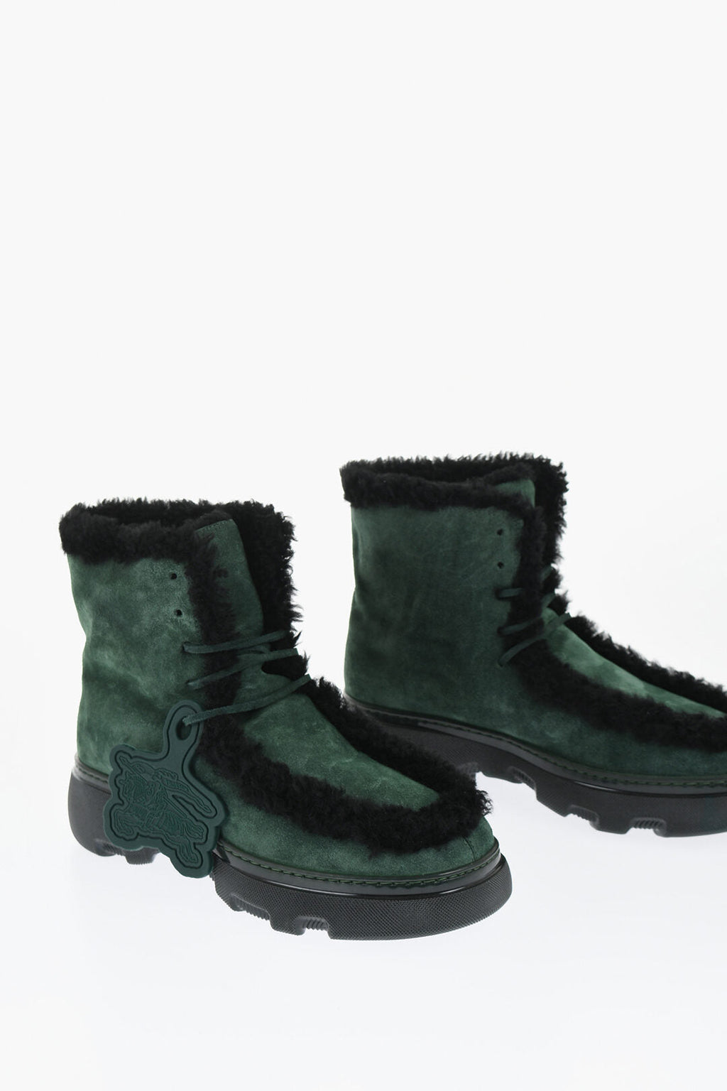 Burberry Suede CHUGGA Ankle Boots with Real Fur Inner