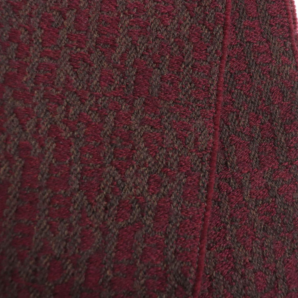 Fendi Wool Fringe Scarf Shawl Brown Bordeaux