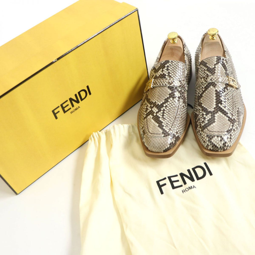 Fendi Python Leather Loafers Brown 9