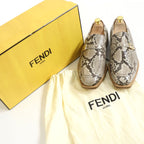 Fendi Python Leather Loafers Brown 9