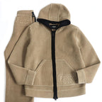 Fendi Corduroy Hoodie Jogger Pants Set Beige 46
