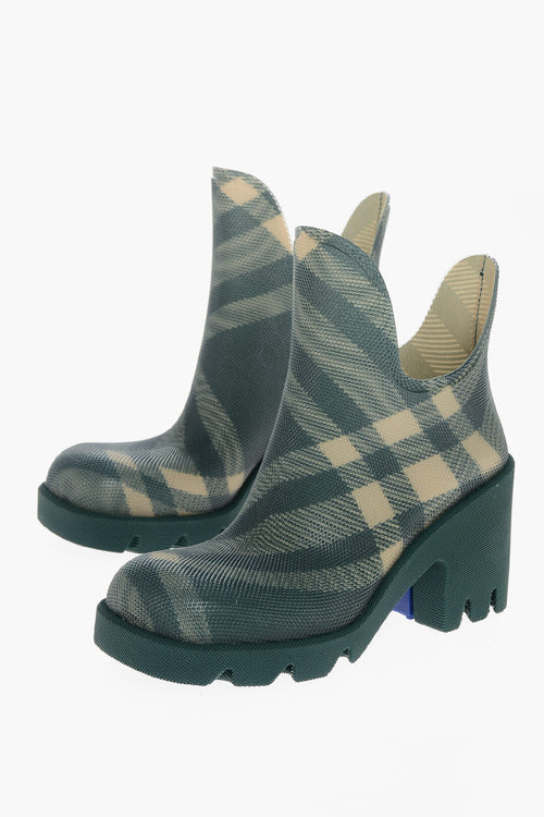 Burberry Tartan Patterned Rubber Booties 8cm