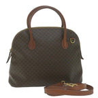 CELINE Macadam Canvas Tote Bag PVC Leather 2way Brown  tb1019