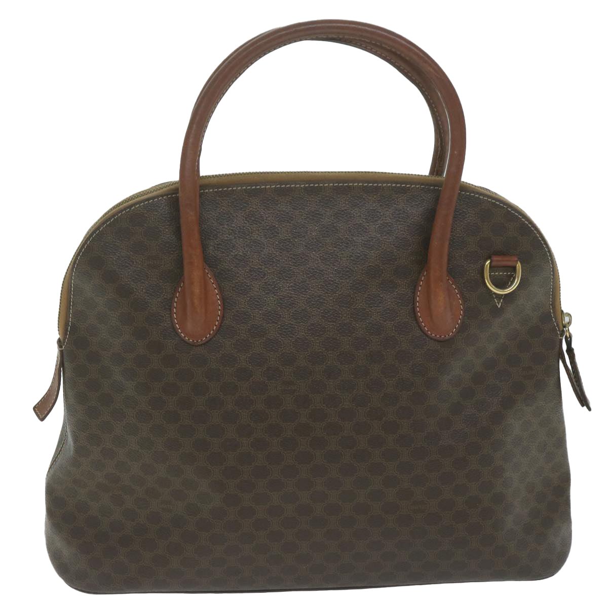 CELINE Macadam Canvas Tote Bag PVC Leather 2way Brown  tb1019