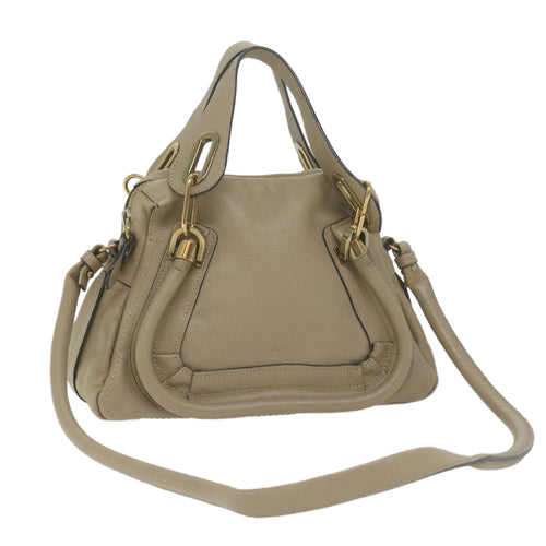 Chloe Paraty Shoulder Bag Leather Beige tb1035