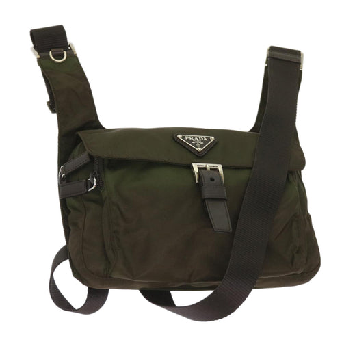 PRADA Shoulder Bag Nylon Khaki  tb1041