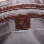 FENDI Zucca Canvas Mamma Baguette Shoulder Bag Black Browntb1055