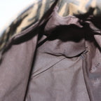 FENDI Zucca Canvas Mamma Baguette Shoulder Bag Black Browntb1055