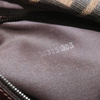 FENDI Zucca Canvas Mamma Baguette Shoulder Bag Black Browntb1055