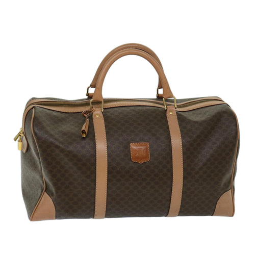 CELINE Macadam Canvas Boston Bag PVC Brown  tb1060