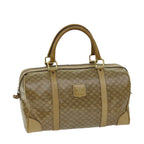 CELINE Macadam Canvas Boston Bag Beige Auth tb1089