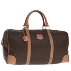 CELINE Macadam Canvas Boston Bag PVC Leather Brown  tb1107