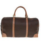 CELINE Macadam Canvas Boston Bag PVC Leather Brown  tb1107