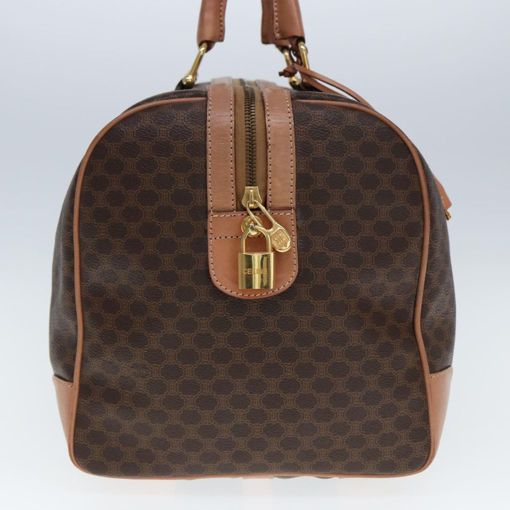 CELINE Macadam Canvas Boston Bag PVC Leather Brown  tb1107
