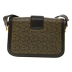 CELINE C Macadam Canvas Gold Horse Carriage Shoulder Bag Brown  tb272