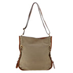 Chloe Shoulder Bag Canvas Leather Beige tb732