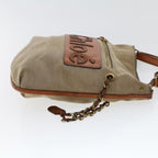 Chloe Shoulder Bag Canvas Leather Beige tb732