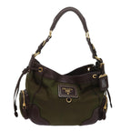 PRADA Shoulder Bag Nylon Khaki  tb969