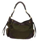 PRADA Shoulder Bag Nylon Khaki  tb969