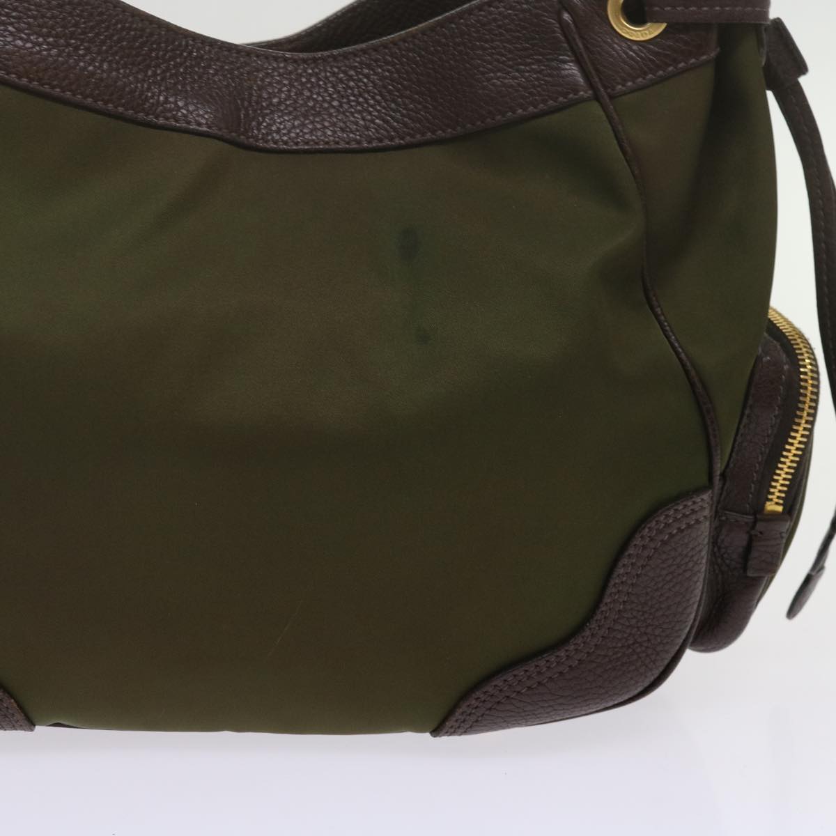 PRADA Shoulder Bag Nylon Khaki  tb969
