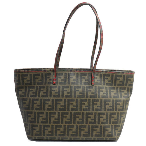 Fendi Zucca Pattern Handbag Brown Red