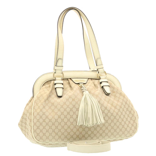 CELINE Macadam Canvas 2way Shoulder Bag Hand Bag Beige  th2019