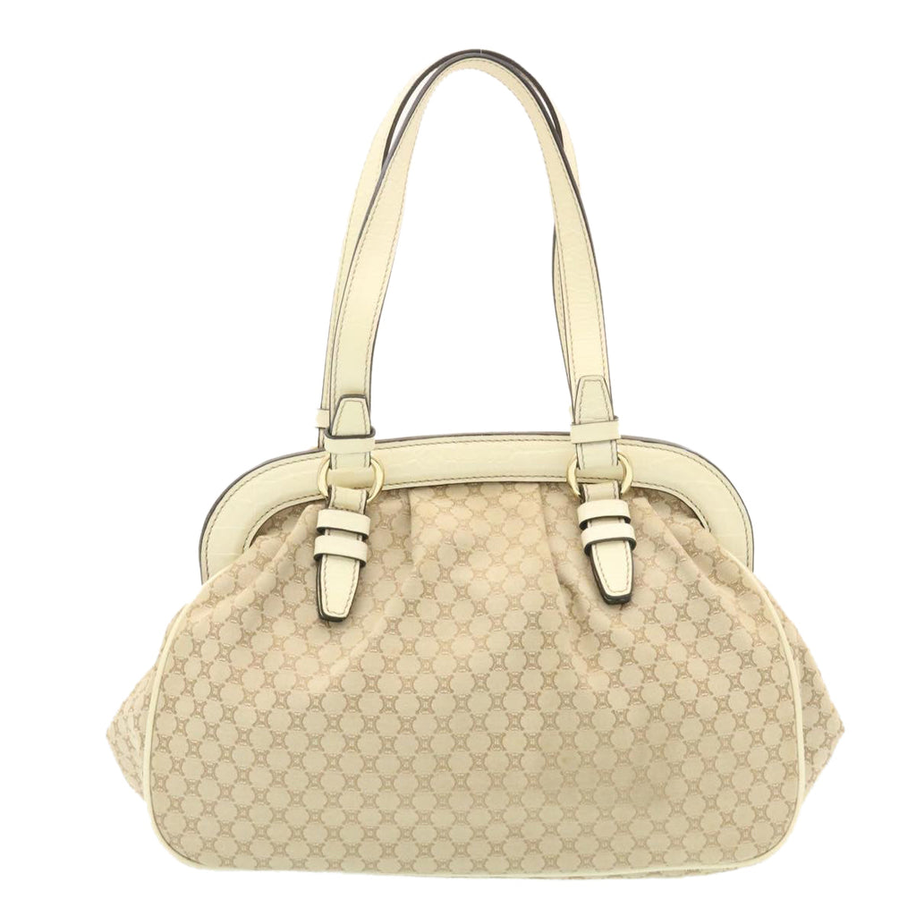 CELINE Macadam Canvas 2way Shoulder Bag Hand Bag Beige  th2019
