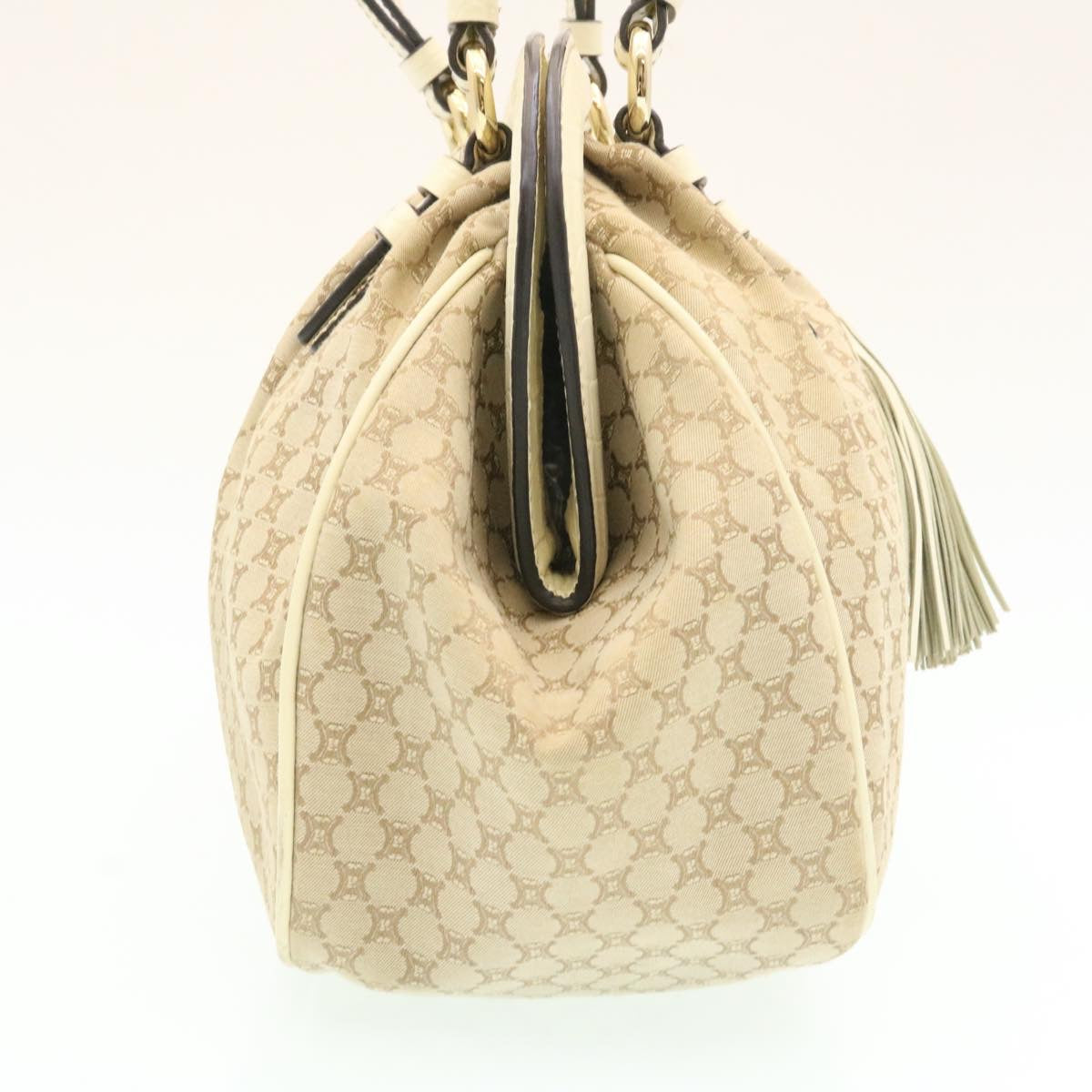 CELINE Macadam Canvas 2way Shoulder Bag Hand Bag Beige  th2019