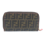 FENDI Zucca Canvas Zip Around Long Wallet Brown  th2112