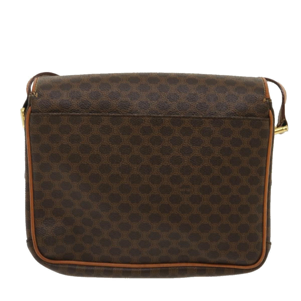 CELINE Macadam Canvas Shoulder Bag PVC Leather Brown  th2544