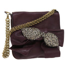 Chloe Chain Shoulder Bag Leather Purple th3995