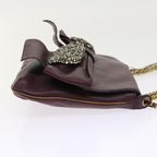 Chloe Chain Shoulder Bag Leather Purple th3995