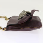 Chloe Chain Shoulder Bag Leather Purple th3995