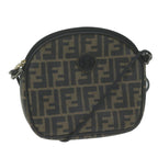 FENDI Zucca Canvas Shoulder Bag Brown Blackth4549