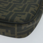 FENDI Zucca Canvas Shoulder Bag Brown Blackth4549