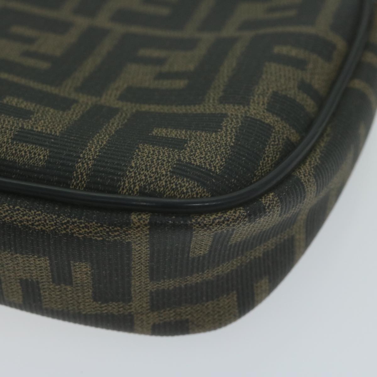 FENDI Zucca Canvas Shoulder Bag Brown Blackth4549