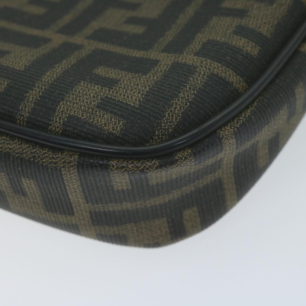 FENDI Zucca Canvas Shoulder Bag Brown Blackth4549
