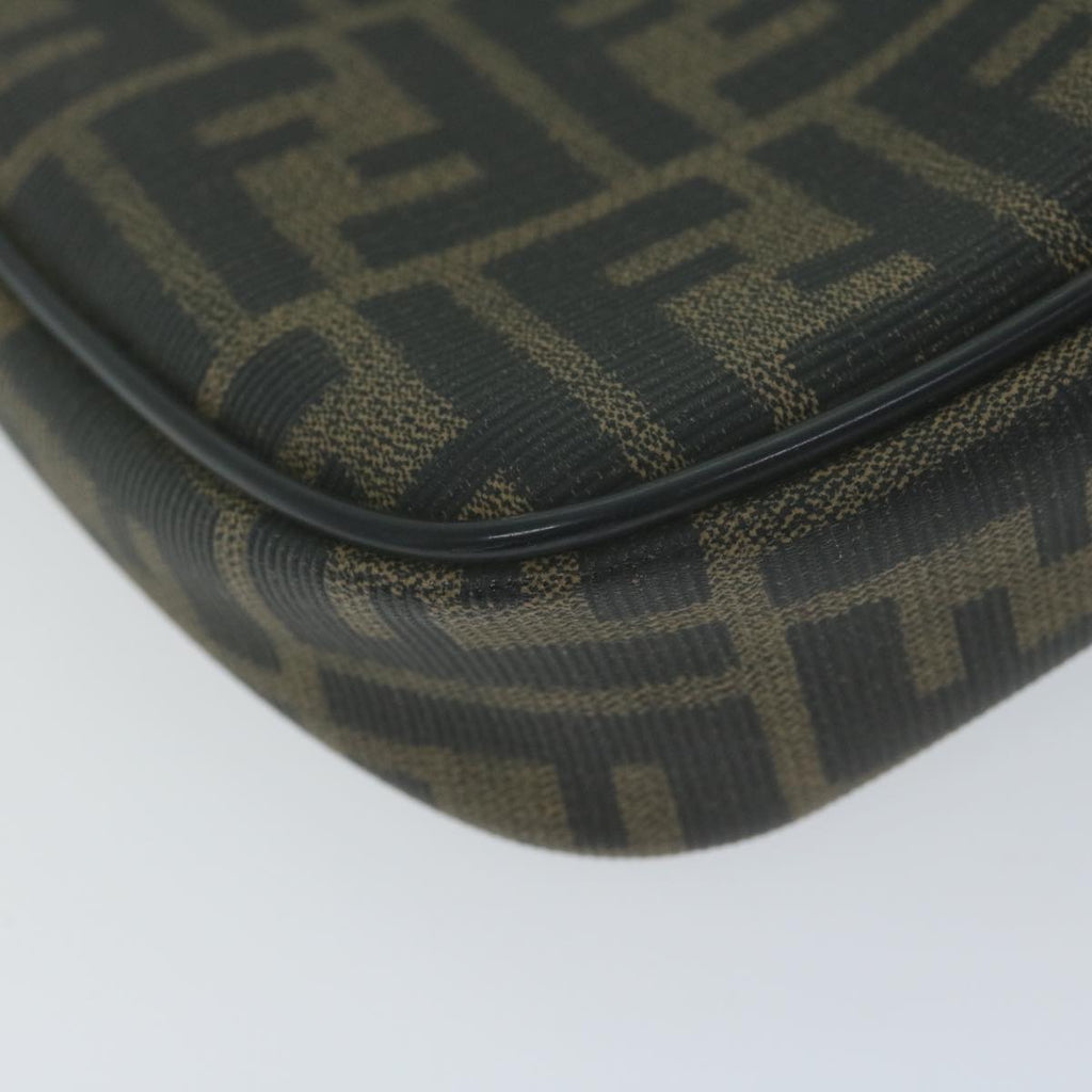 FENDI Zucca Canvas Shoulder Bag Brown Blackth4549