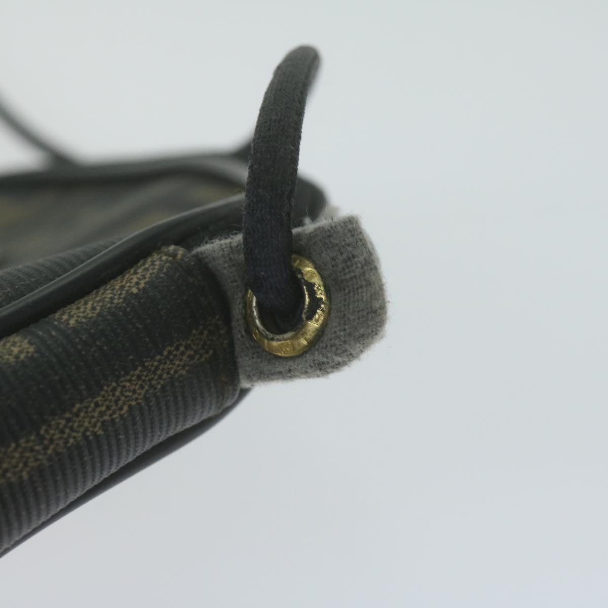 FENDI Zucca Canvas Shoulder Bag Brown Blackth4549