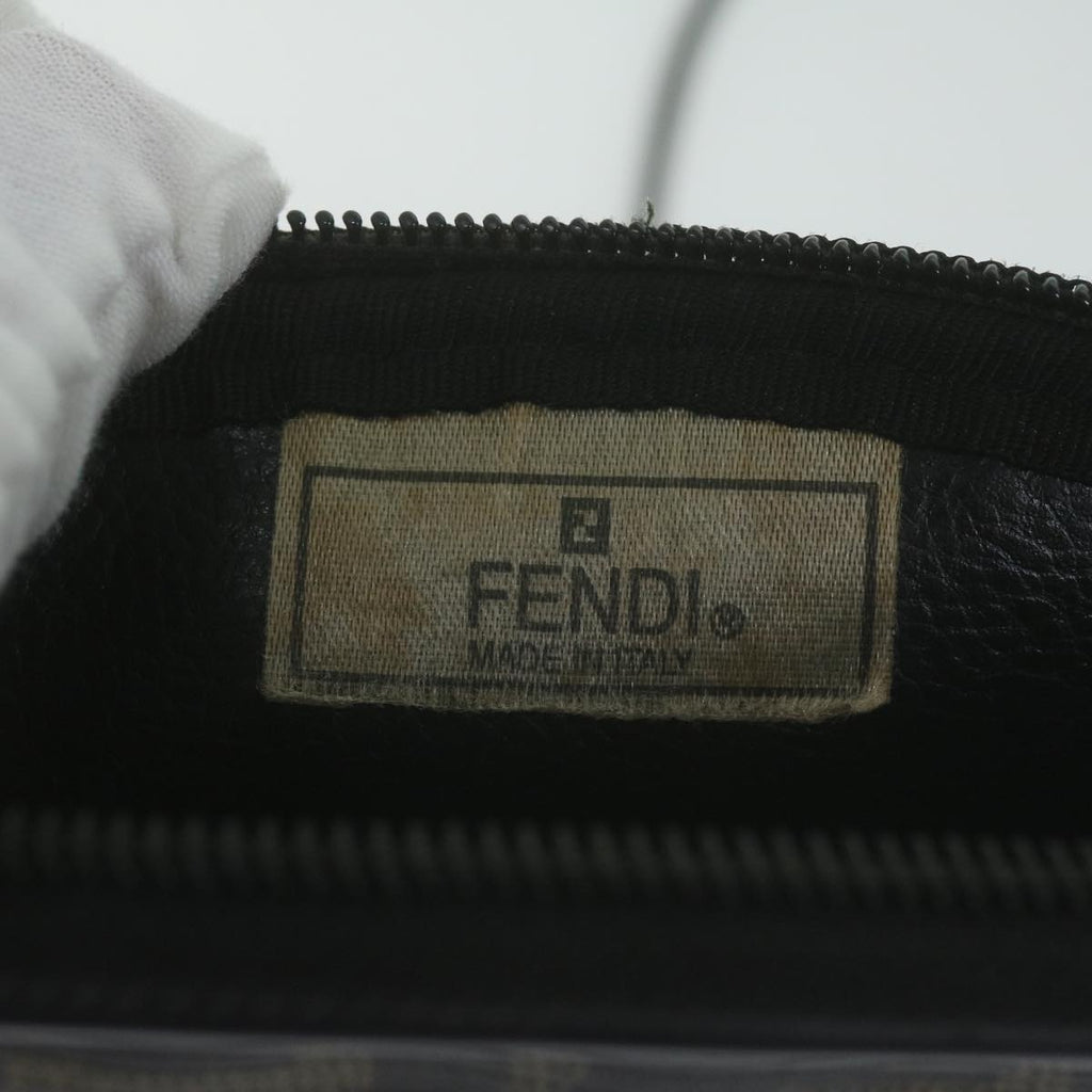 FENDI Zucca Canvas Shoulder Bag Brown Blackth4549