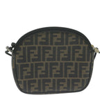 FENDI Zucca Canvas Shoulder Bag Brown Blackth4549
