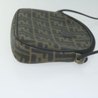 FENDI Zucca Canvas Shoulder Bag Brown Blackth4549