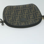 FENDI Zucca Canvas Shoulder Bag Brown Blackth4549