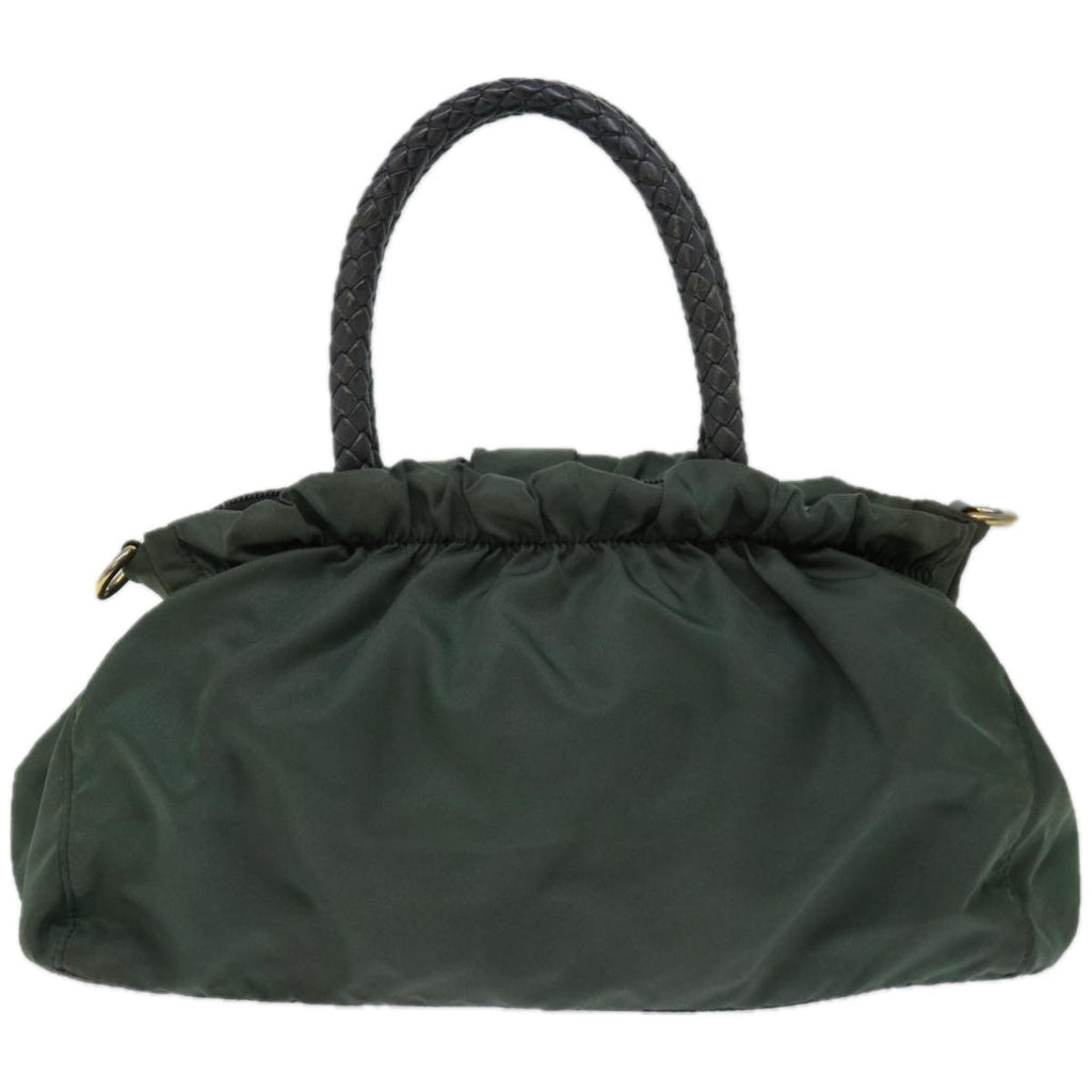 PRADA Hand Bag Nylon 2way Green th4577
