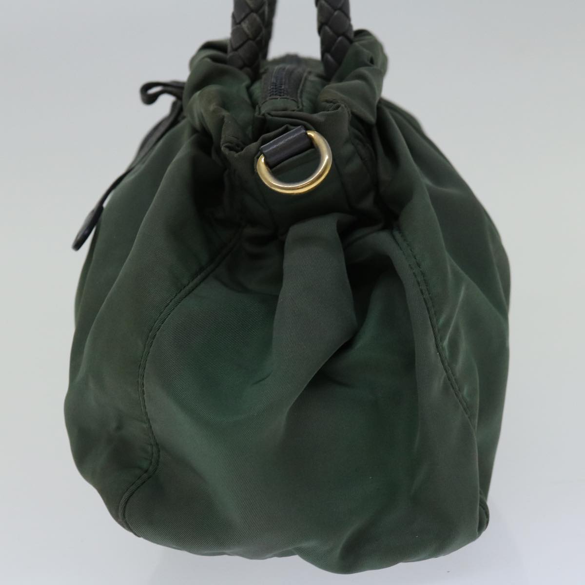 PRADA Hand Bag Nylon 2way Green th4577