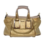 Chloe Etel Shoulder Bag Leather 2way Gold th5077