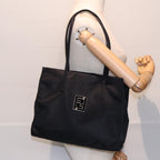 FENDI Tote Bag Nylon Black Silverth5238